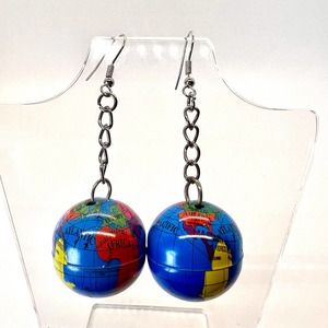Globe Earrings - Earth Earrings - Planet Earrings - Space Earrings - Clarissa